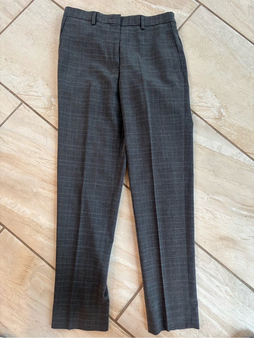 Lauren Ralph Lauren Gray Windowpane Dress Boys Pants 14R